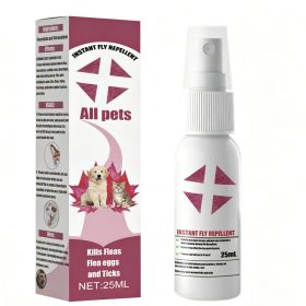 Pet Instant Fly & Pest Repellent Spray 25ml, Kills Fleas, Ticks, Flea Eggs, Safe For Dogs, Cats & Horses (Option: 1box)