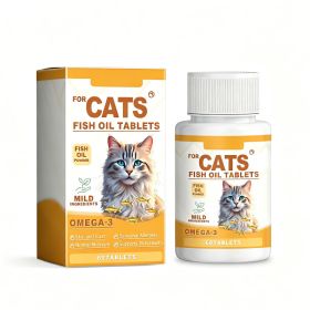 Cat 3 Fish Oil Tablets, Multivitamin Skin & Coat Supplement For Cats, Support Immune, Heart & Bone Health, 60 Chewable Tablets (Option: 1box)