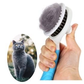 Self Cleaning Slicker Brush - Cat Brush Skin-Friendly Deshedding Grooming Massaging Tool For Long & Short Haired Pets, Cat Hair Brushes Easy Remo (Option: BLUE)
