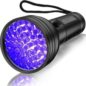 UV Flashlight Black Light, 51 LED Blacklight Pet Urine Detector For Dog Cat (Option: BLACK)